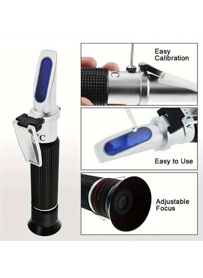 Handheld ATC Refractometer 0 100 for Seawater Salinity Brine Testing 1pc Optical Hydrometer Adjustable Focus - Image 1